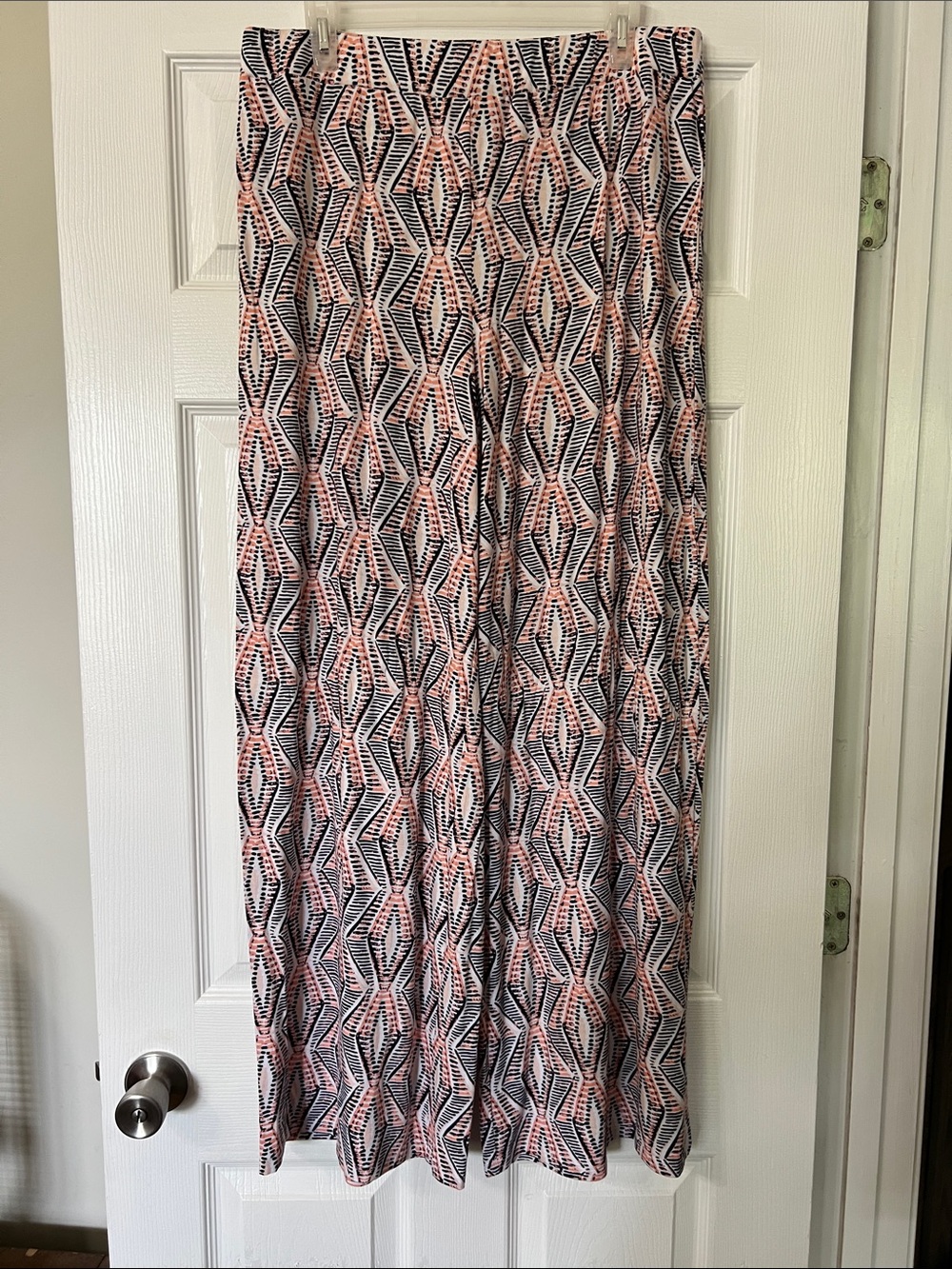 Women's Printed Maxi Pants - Coral and Navy